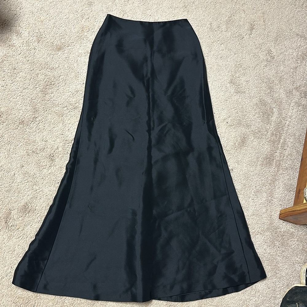 Ann Taylor 100% silk black maxi skirt